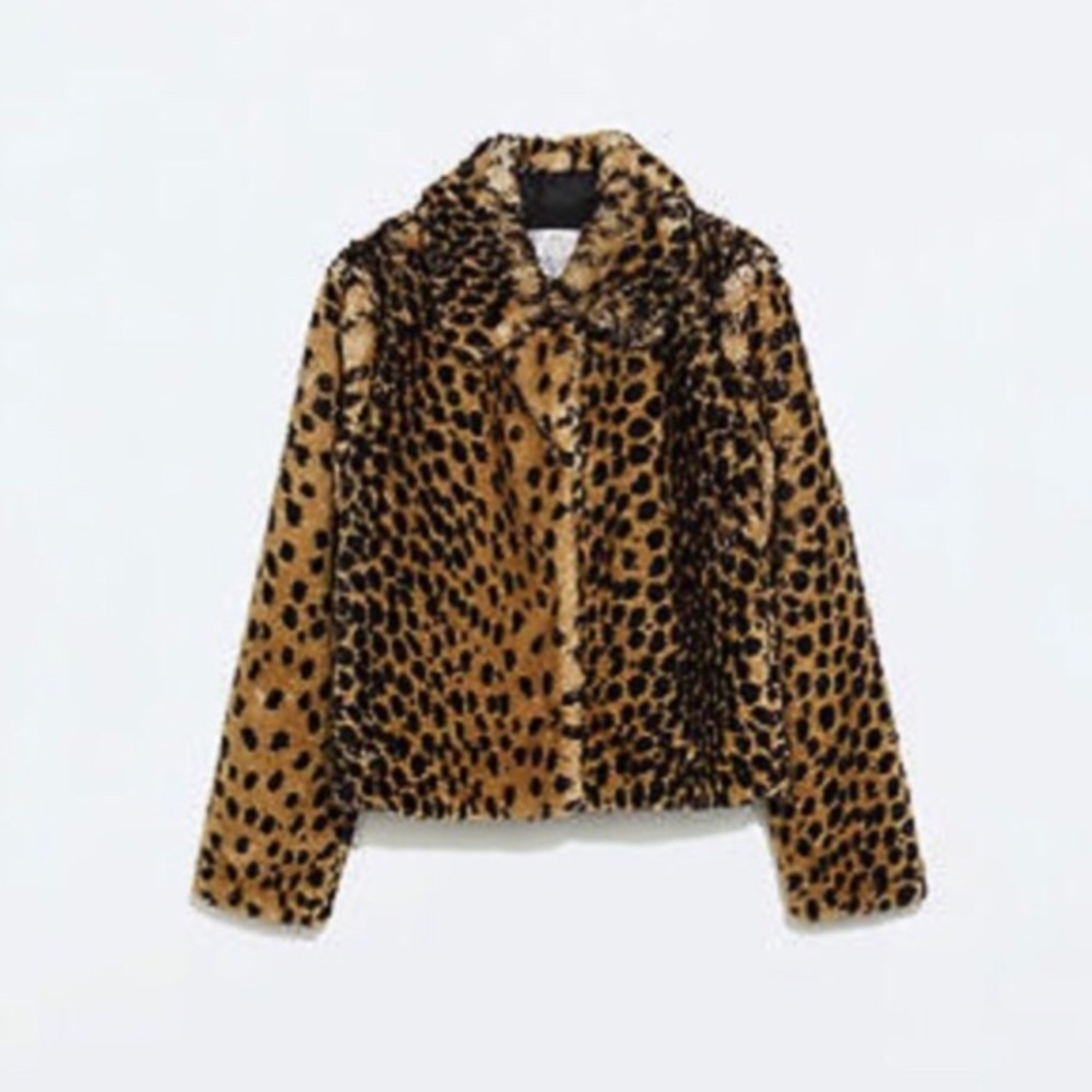Zara Faux Fur Cheetah/ Animal Print Jacket